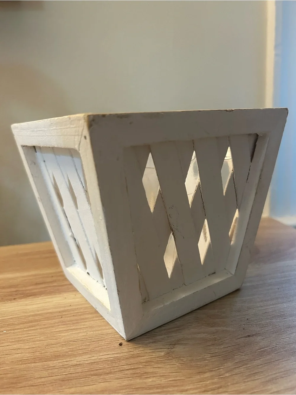 White Decorative Wooden Accent Planter